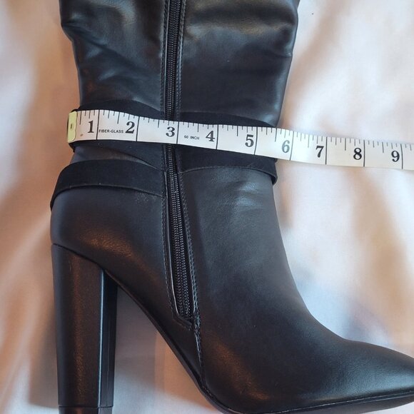 Black Heeled Boot Justfab Dosha Women's Size 9 - Picture 11 of 14